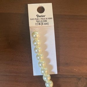Glass Pearl Beads - Ecru 8mm